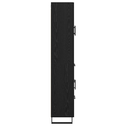 Vysoký Bufet 2 Ks Černý Dub 69,5 X 34 X 180 Cm Kompozitní Dřevo