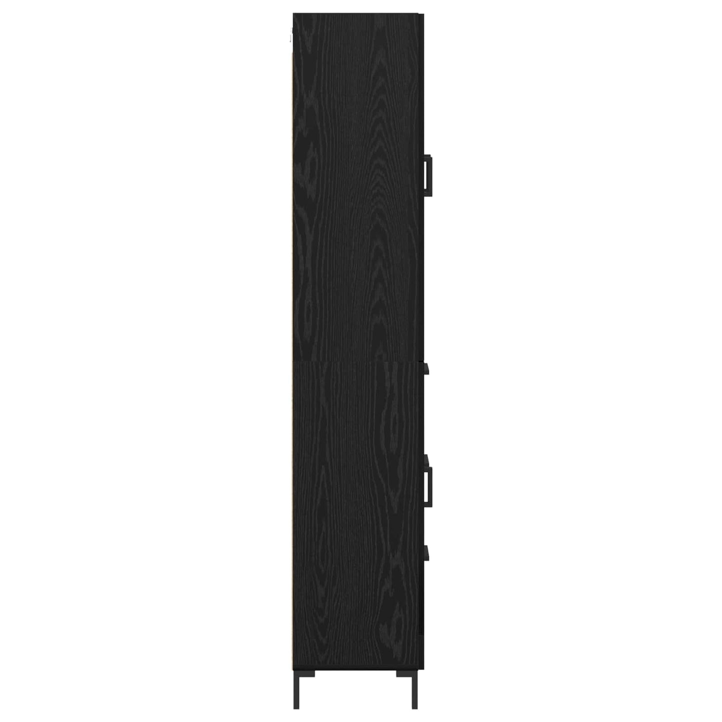Vysoký Bufet Černý Dub 69,5 X 34 X 180 Cm Kompozitní Dřevo