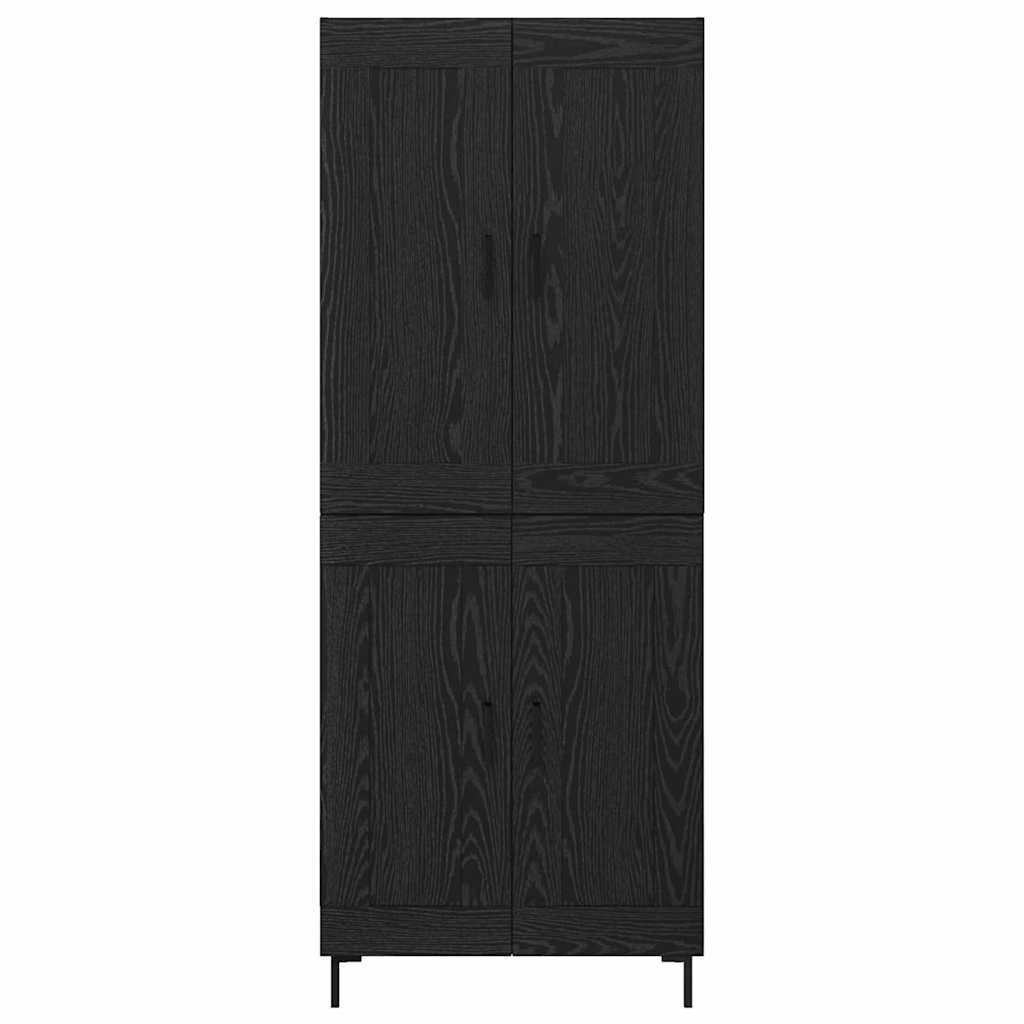 Vysoký Bufet 2 Ks Černý Dub 69,5 X 34 X 180 Cm Kompozitní Dřevo
