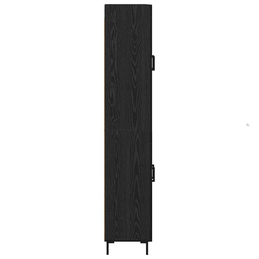 Vysoký Bufet 2 Ks Černý Dub 69,5 X 34 X 180 Cm Kompozitní Dřevo
