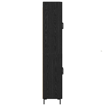 Vysoký Bufet 2 Ks Černý Dub 69,5 X 34 X 180 Cm Kompozitní Dřevo