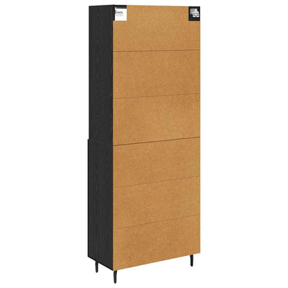 Vysoký Bufet 2 Ks Černý Dub 69,5 X 34 X 180 Cm Kompozitní Dřevo
