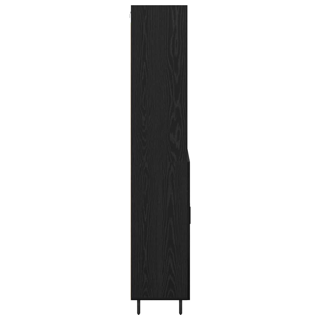 Vysoký Bufet 2 Ks Černý Dub 69,5 X 34 X 180 Cm Kompozitní Dřevo