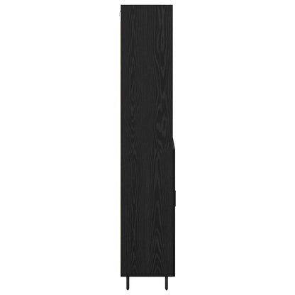 Vysoký Bufet 2 Ks Černý Dub 69,5 X 34 X 180 Cm Kompozitní Dřevo