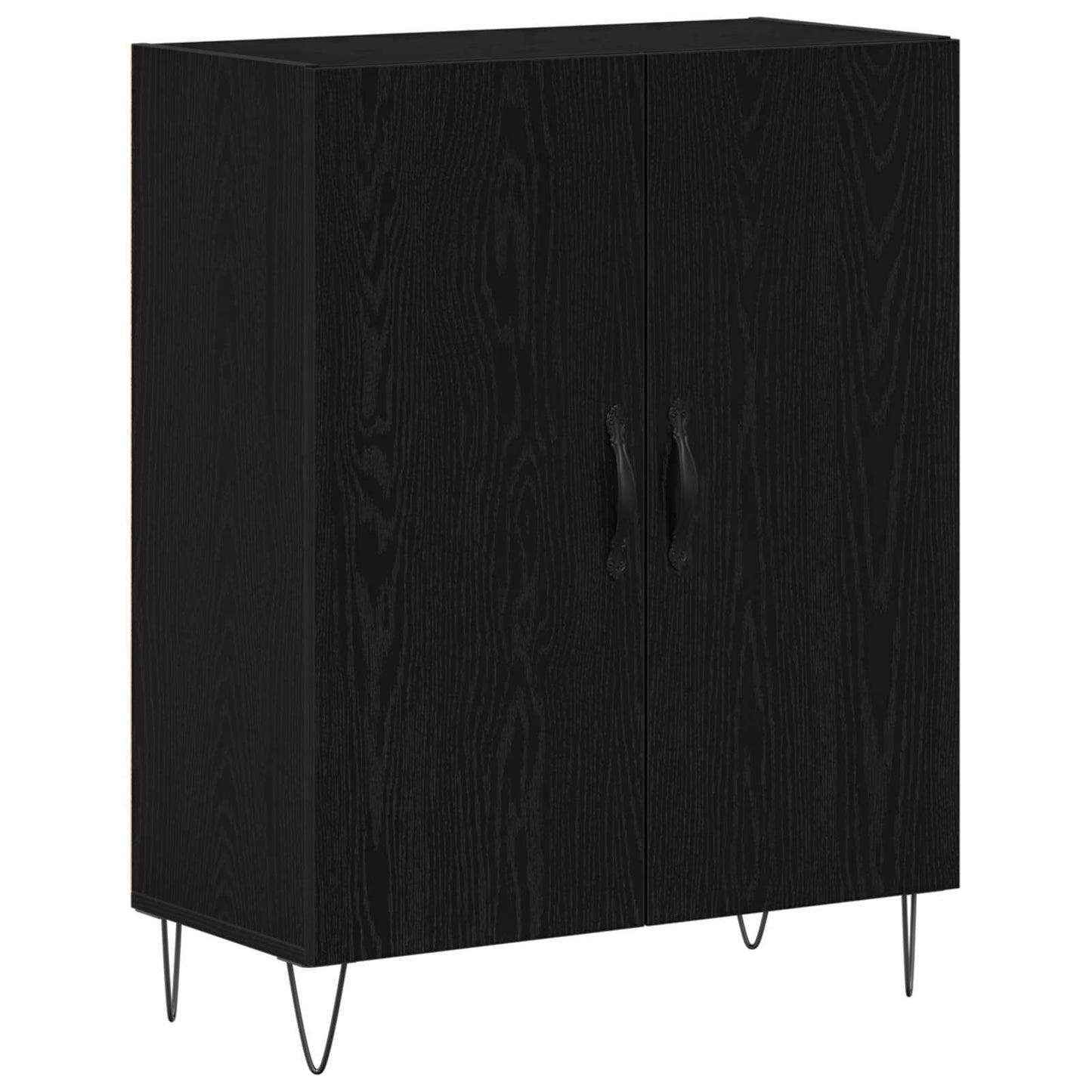Vysoký Bufet Černý Dub 69,5 X 34 X 180 Cm Kompozitní Dřevo