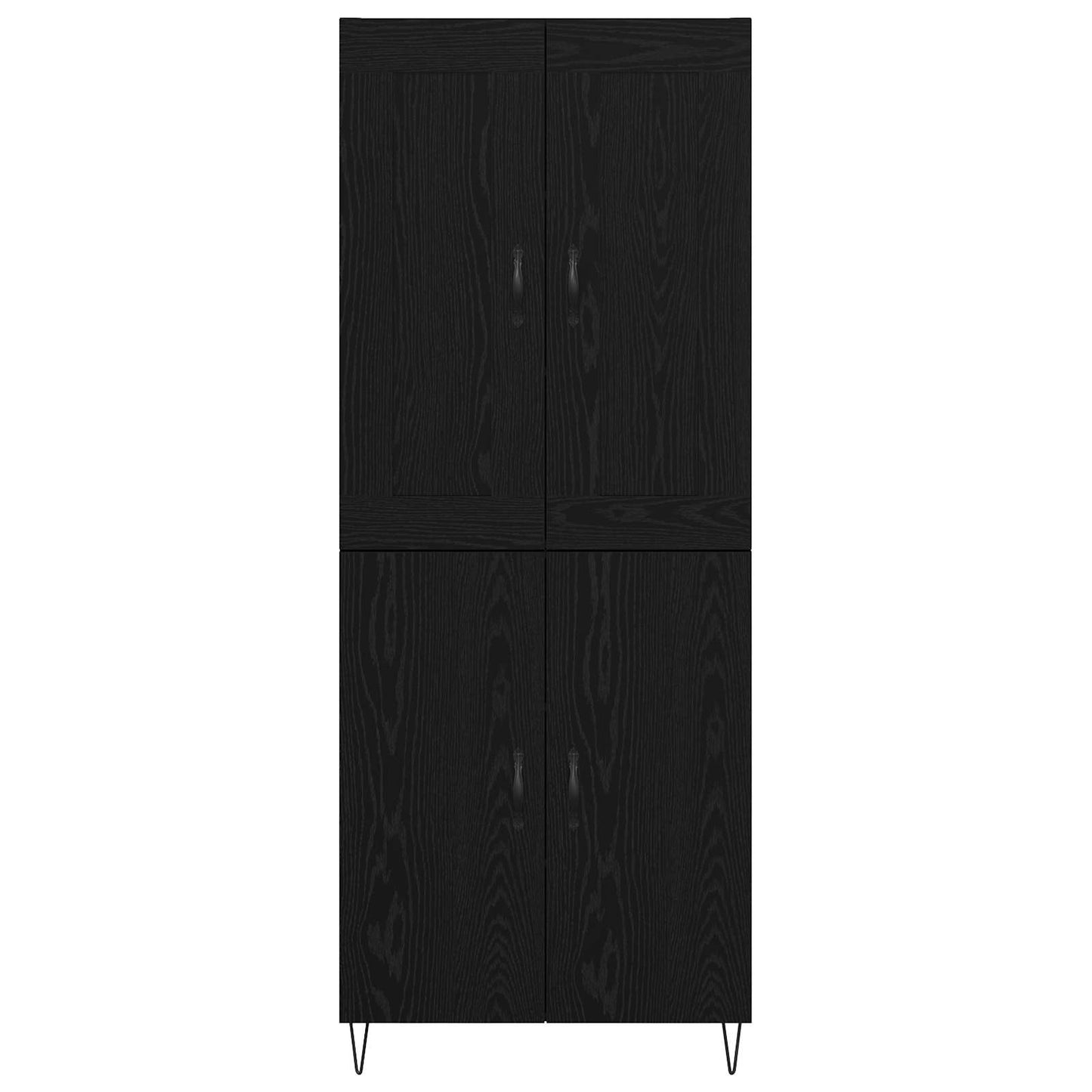 Vysoký Bufet Černý Dub 69,5 X 34 X 180 Cm Kompozitní Dřevo
