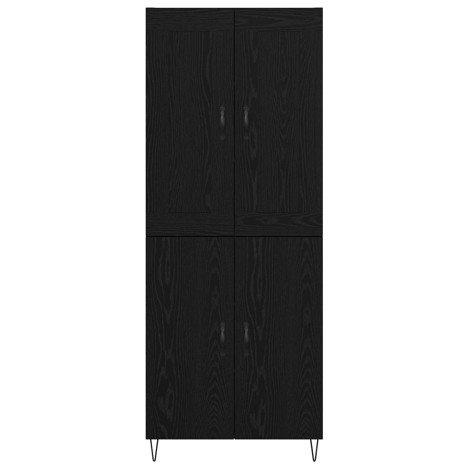 Vysoký Bufet Černý Dub 69,5 X 34 X 180 Cm Kompozitní Dřevo