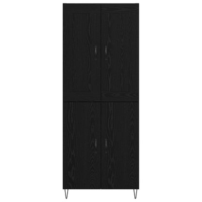 Vysoký Bufet Černý Dub 69,5 X 34 X 180 Cm Kompozitní Dřevo