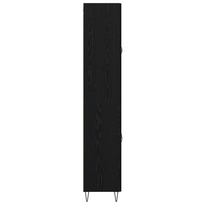 Vysoký Bufet Černý Dub 69,5 X 34 X 180 Cm Kompozitní Dřevo