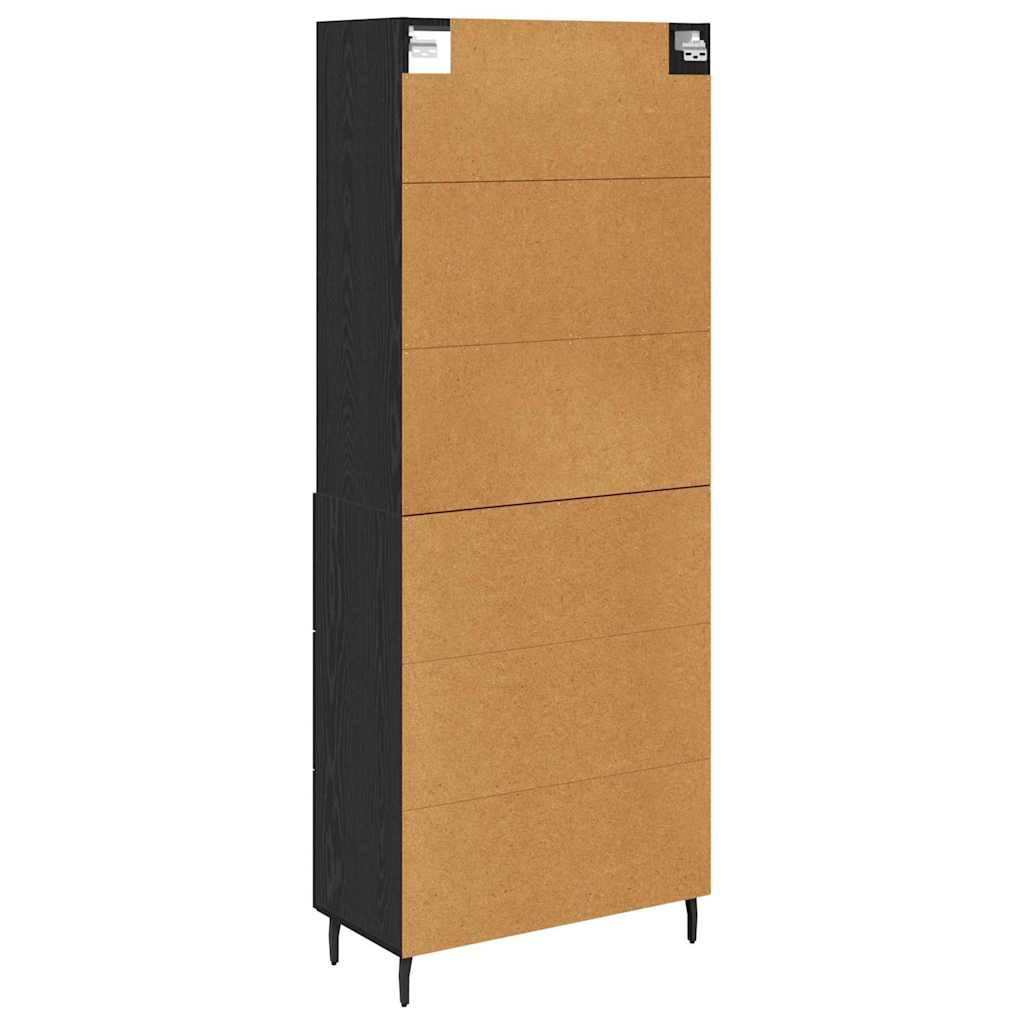 Vysoký Bufet 2 Ks Černý Dub 69,5 X 34 X 180 Cm Kompozitní Dřevo
