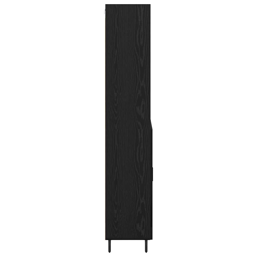 Vysoký Bufet 2 Ks Černý Dub 69,5 X 34 X 180 Cm Kompozitní Dřevo