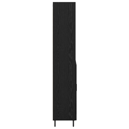 Vysoký Bufet 2 Ks Černý Dub 69,5 X 34 X 180 Cm Kompozitní Dřevo