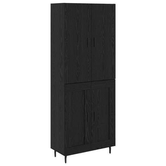 Vysoký Bufet 2 Ks Černý Dub 69,5 X 34 X 180 Cm Kompozitní Dřevo