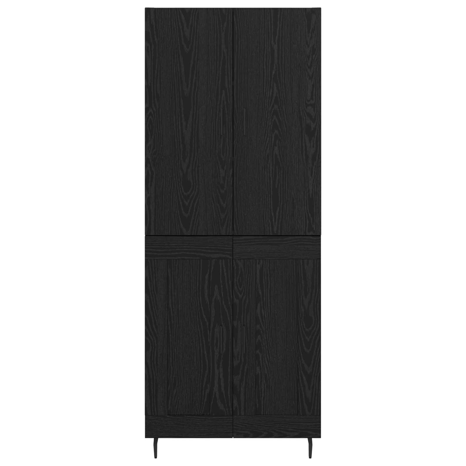 Vysoký Bufet 2 Ks Černý Dub 69,5 X 34 X 180 Cm Kompozitní Dřevo
