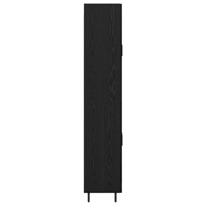 Vysoký Bufet 2 Ks Černý Dub 69,5 X 34 X 180 Cm Kompozitní Dřevo