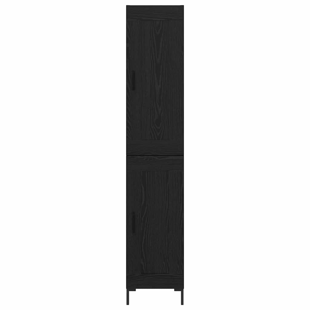 Vysoký Bufet Černý Dub 34,5 X 34 X 180 Cm Kompozitní Dřevo