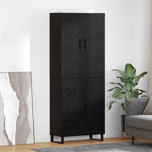 Vysoký Bufet 2 Ks Černý Dub 69,5 X 34 X 180 Cm