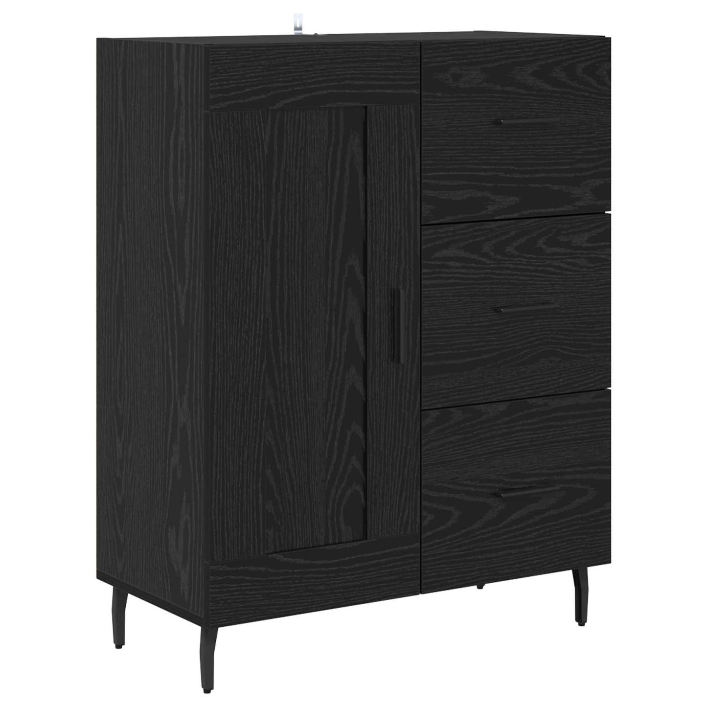 Vysoký Bufet 2 Ks Černý Dub 69,5 X 34 X 180 Cm Kompozitní Dřevo