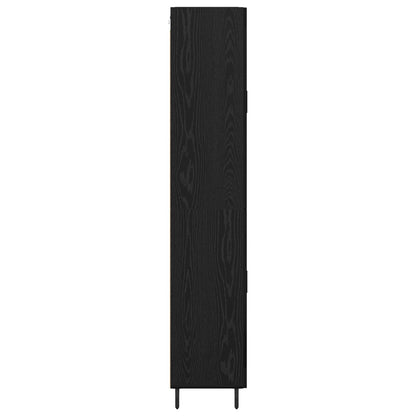 Vysoký Bufet 2 Ks Černý Dub 69,5 X 34 X 180 Cm Kompozitní Dřevo