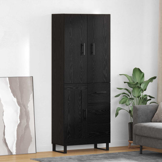 Vysoký Bufet 2 Ks Černý Dub 69,5 X 34 X 180 Cm