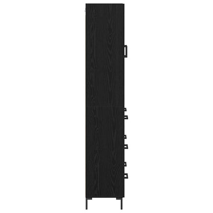 Vysoký Bufet 2 Ks Černý Dub 69,5 X 34 X 180 Cm Kompozitní Dřevo