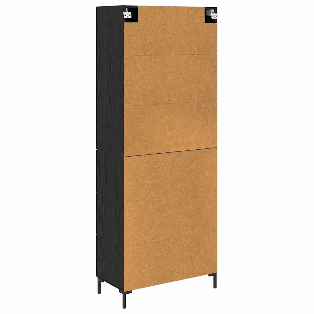 Vysoký Bufet 2 Ks Černý Dub 69,5 X 34 X 180 Cm Kompozitní Dřevo