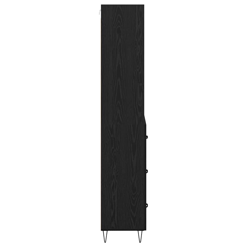 Vysoký Bufet 2 Ks Černý Dub 69,5 X 34 X 180 Cm
