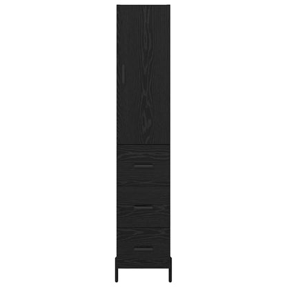 Vysoký Bufet Černý Dub 34,5 X 34 X 180 Cm Kompozitní Dřevo