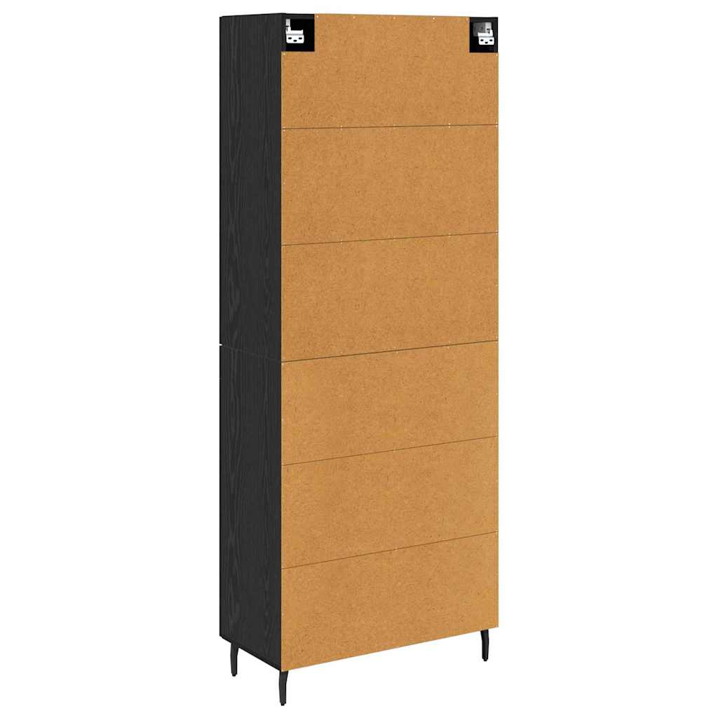 Vysoký Bufet 2 Ks Černý Dub 69,5 X 34 X 180 Cm Kompozitní Dřevo