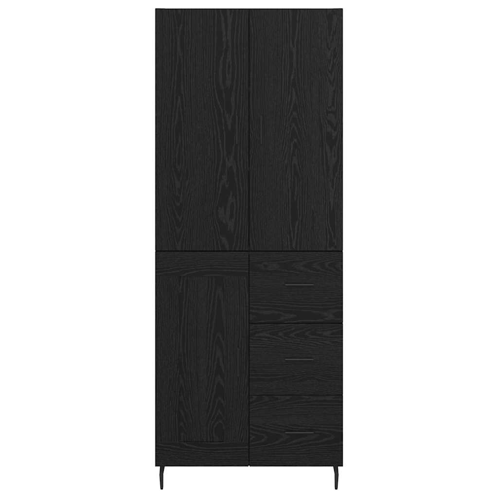 Vysoký Bufet 2 Ks Černý Dub 69,5 X 34 X 180 Cm Kompozitní Dřevo