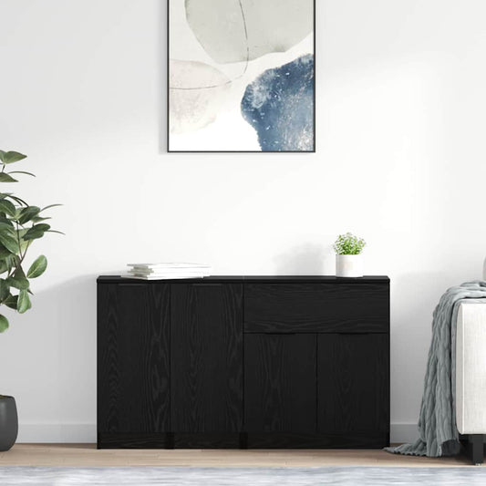 Servírovací Skříň 3 Ks Černý Dub 69,5 X 34 X 180 Cm