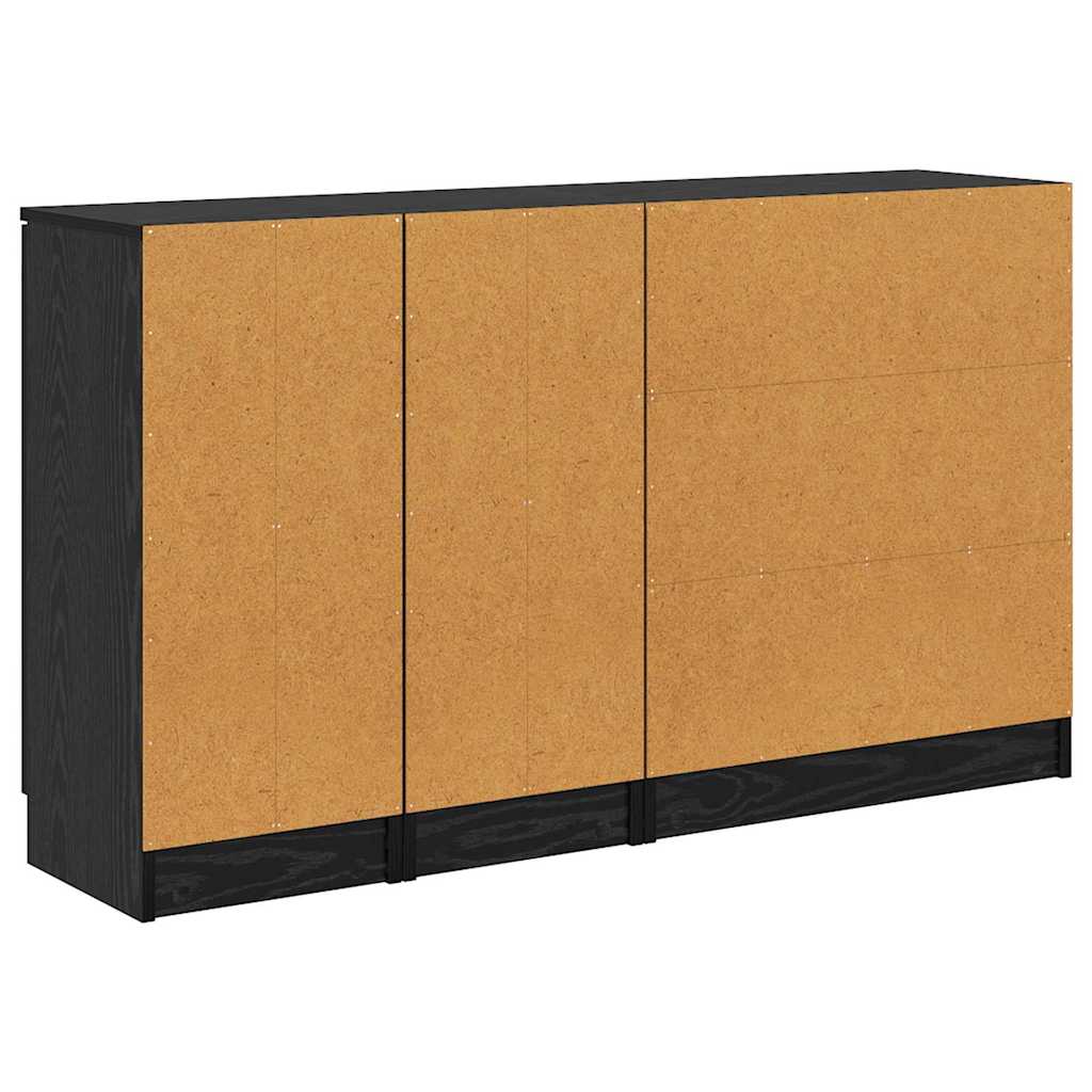 Servírovací Skříň 3 Ks Černý Dub 69,5 X 34 X 180 Cm