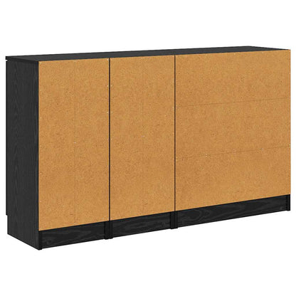 Servírovací Skříň 3 Ks Černý Dub 69,5 X 34 X 180 Cm