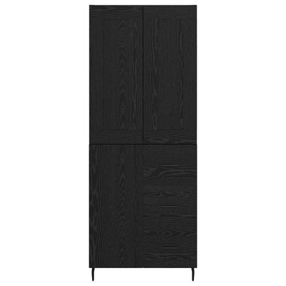 Vysoký Bufet 2 Ks Černý Dub 69,5 X 34 X 180 Cm Kompozitní Dřevo