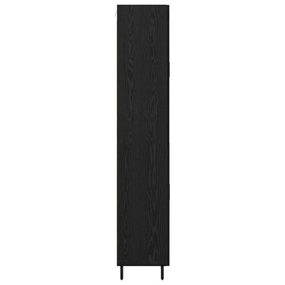Vysoký Bufet 2 Ks Černý Dub 69,5 X 34 X 180 Cm Kompozitní Dřevo