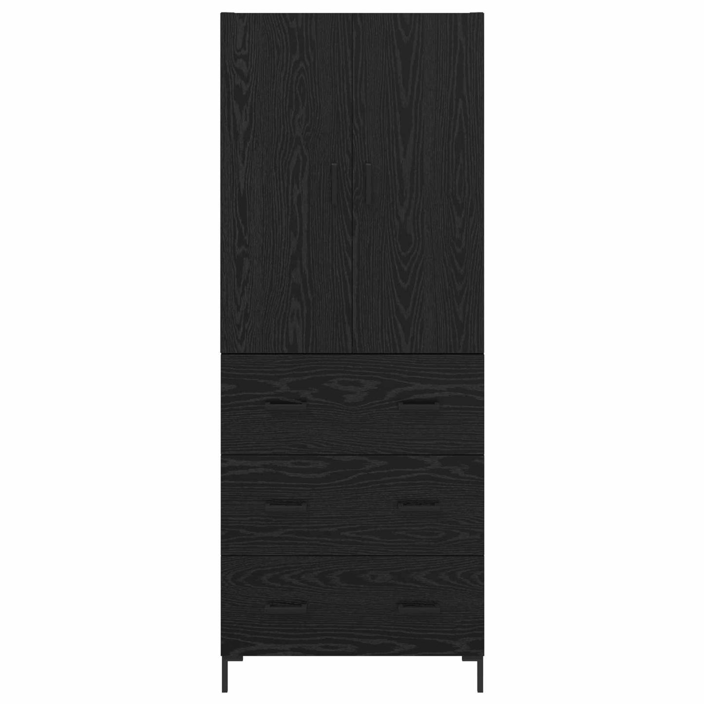 Vysoký Bufet Černý Dub 69,5 X 34 X 180 Cm Kompozitní Dřevo