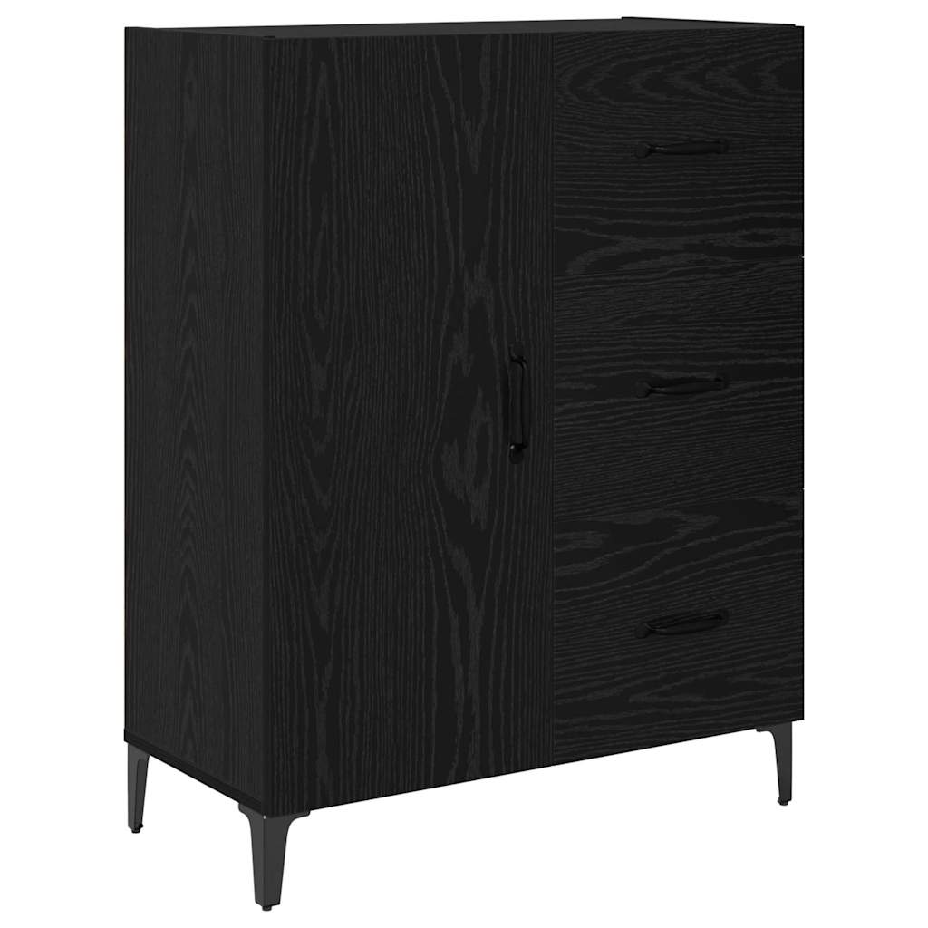 Vysoký Bufet Černý Dub 69,5 X 34 X 180 Cm Kompozitní Dřevo
