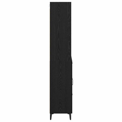 Vysoký Bufet Černý Dub 69,5 X 34 X 180 Cm Kompozitní Dřevo