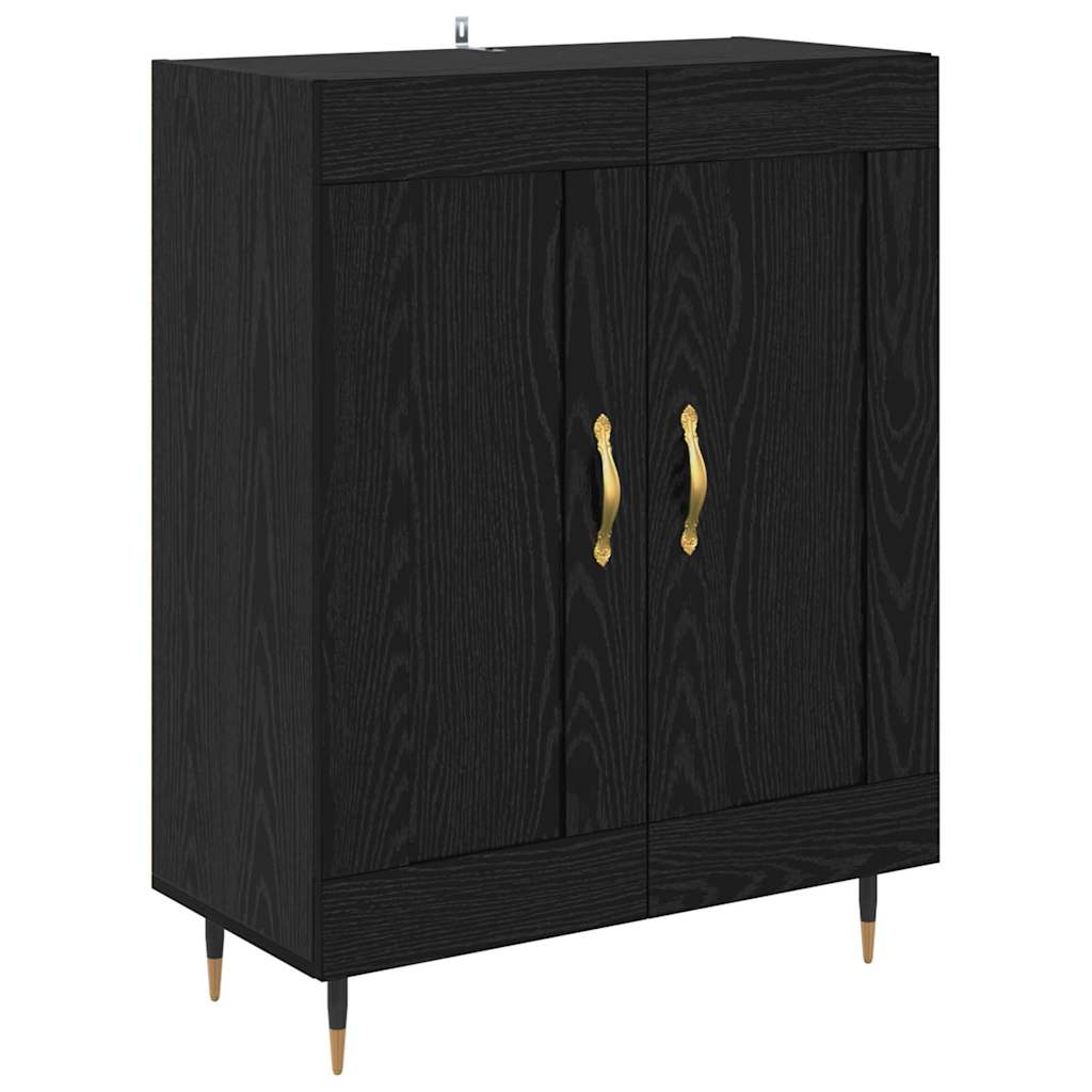 Vysoký Bufet 2 Ks Černý Dub 69,5 X 34 X 180 Cm Kompozitní Dřevo
