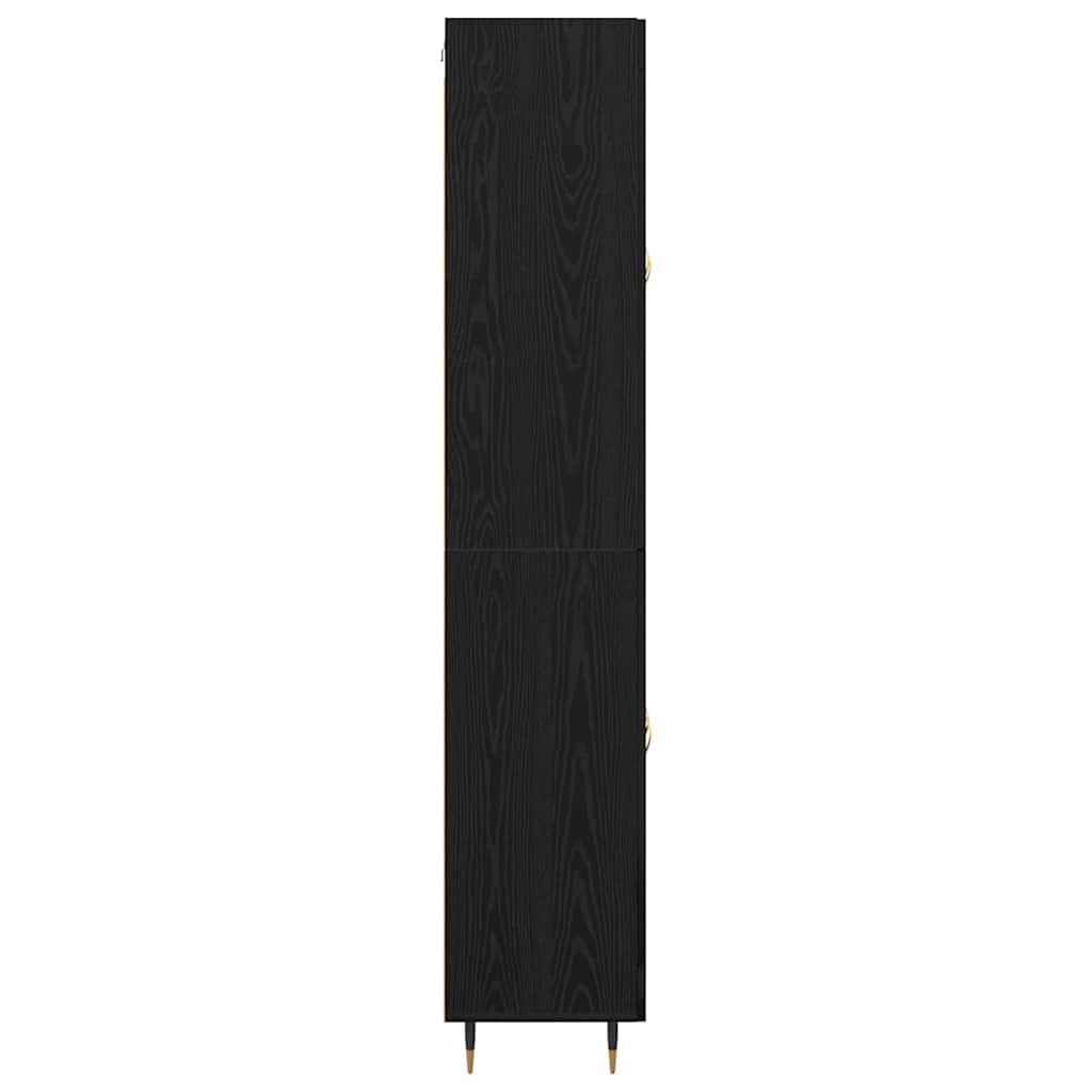 Vysoký Bufet 2 Ks Černý Dub 69,5 X 34 X 180 Cm Kompozitní Dřevo