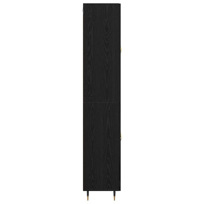 Vysoký Bufet 2 Ks Černý Dub 69,5 X 34 X 180 Cm Kompozitní Dřevo
