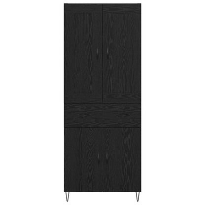 Vysoký Bufet Černý Dub 69,5 X 34 X 180 Cm Kompozitní Dřevo