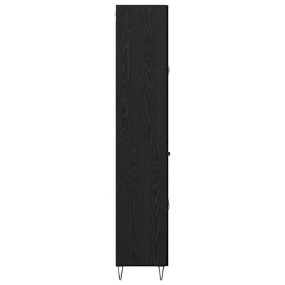 Vysoký Bufet Černý Dub 69,5 X 34 X 180 Cm Kompozitní Dřevo