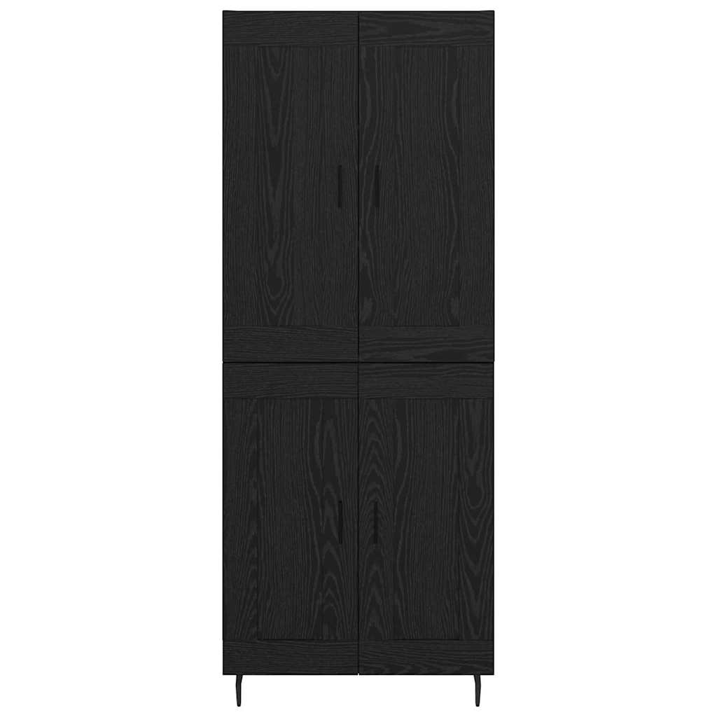 Vysoký Bufet 2 Ks Černý Dub 69,5 X 34 X 180 Cm Kompozitní Dřevo