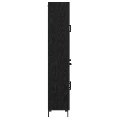 Vysoký Bufet 2 Ks Černý Dub 69,5 X 34 X 180 Cm Kompozitní Dřevo