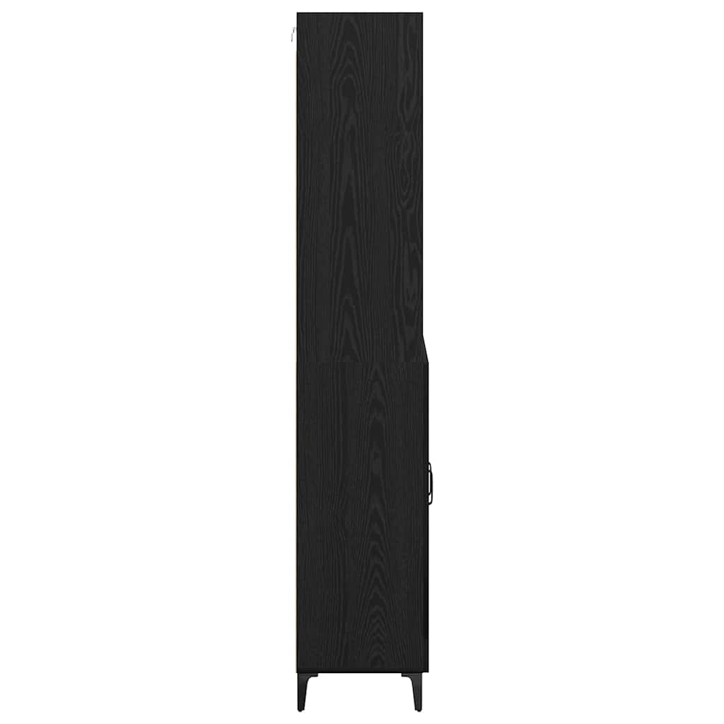 Vysoký Bufet Černý Dub 69,5 X 34 X 180 Cm Kompozitní Dřevo