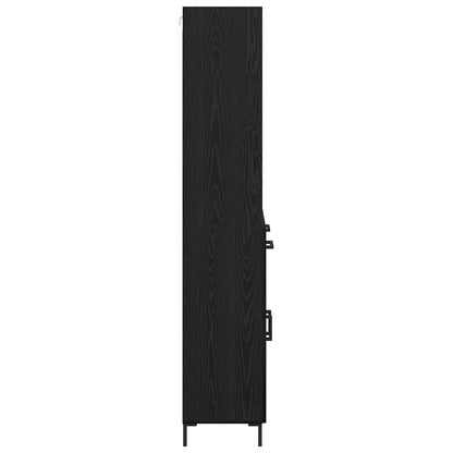 Vysoký Bufet Černý Dub 69,5 X 34 X 180 Cm Kompozitní Dřevo