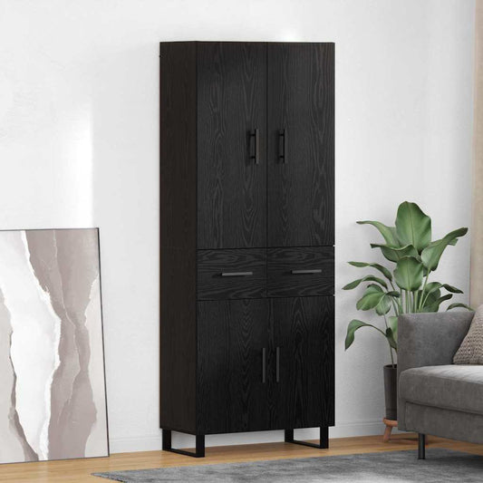 Vysoký Bufet 2 Ks Černý Dub 69,5 X 34 X 180 Cm