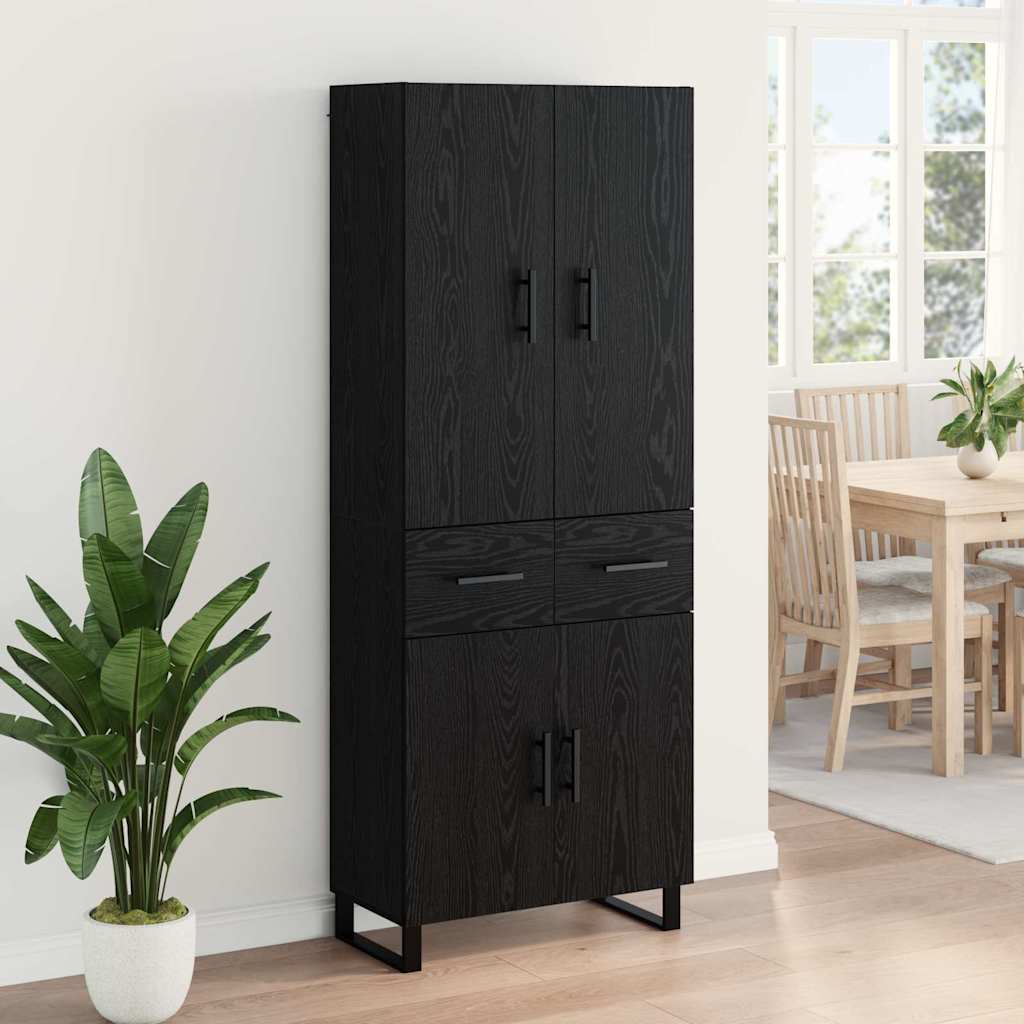 Vysoký Bufet 2 Ks Černý Dub 69,5 X 34 X 180 Cm