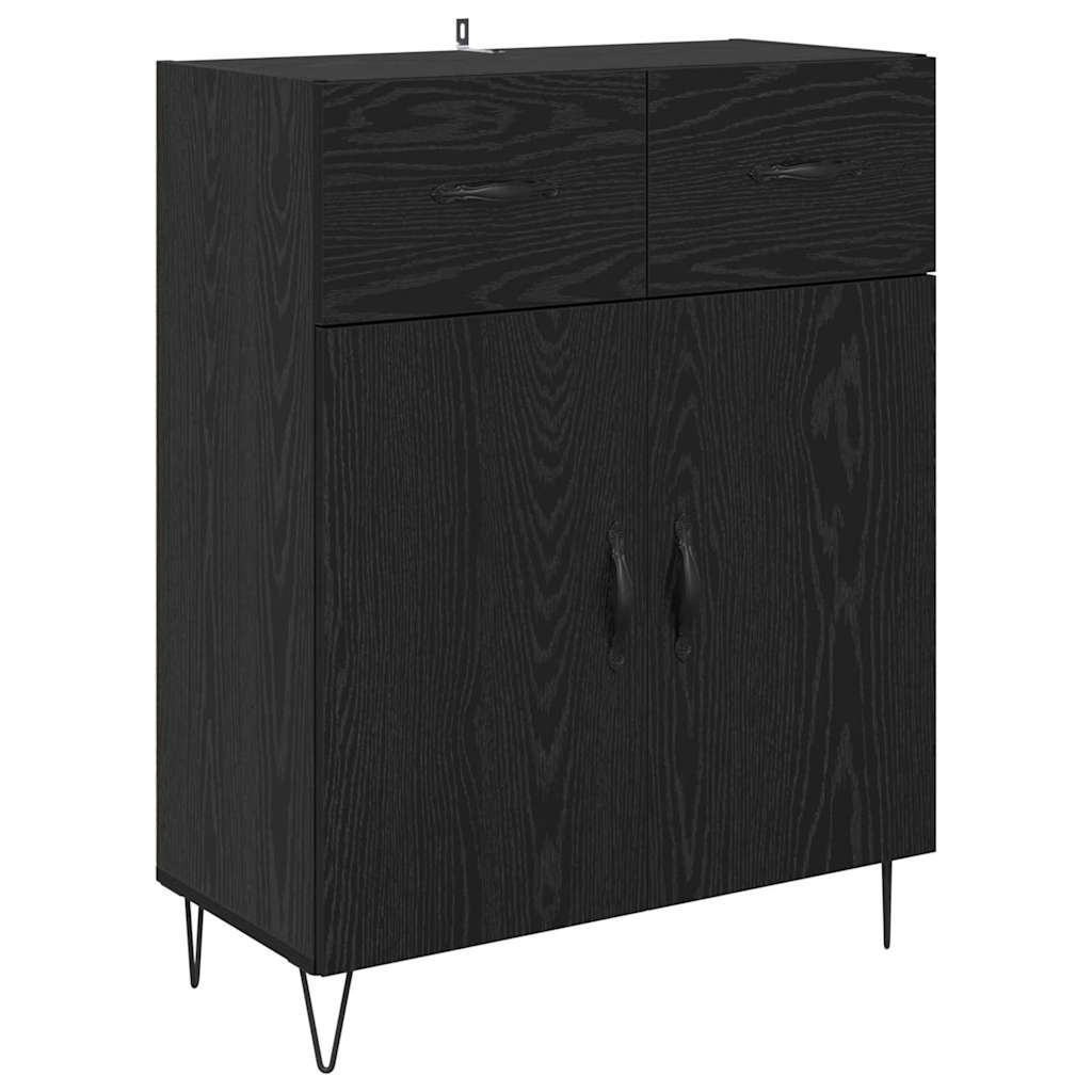 Vysoký Bufet 2 Ks Černý Dub 69,5 X 34 X 180 Cm Kompozitní Dřevo